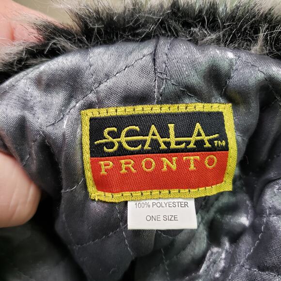 Scala Pronto One Size Faux Fur Trooper Hat Black Outdoors Winter Trapper Aviator - Picture 8 of 9